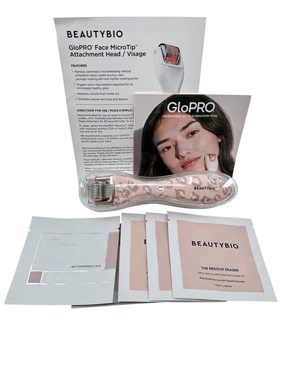 Beautybio GloPro Regeneration Tool Leopard w/ 5 Residue Eraser & 1 Skin Prep Pad