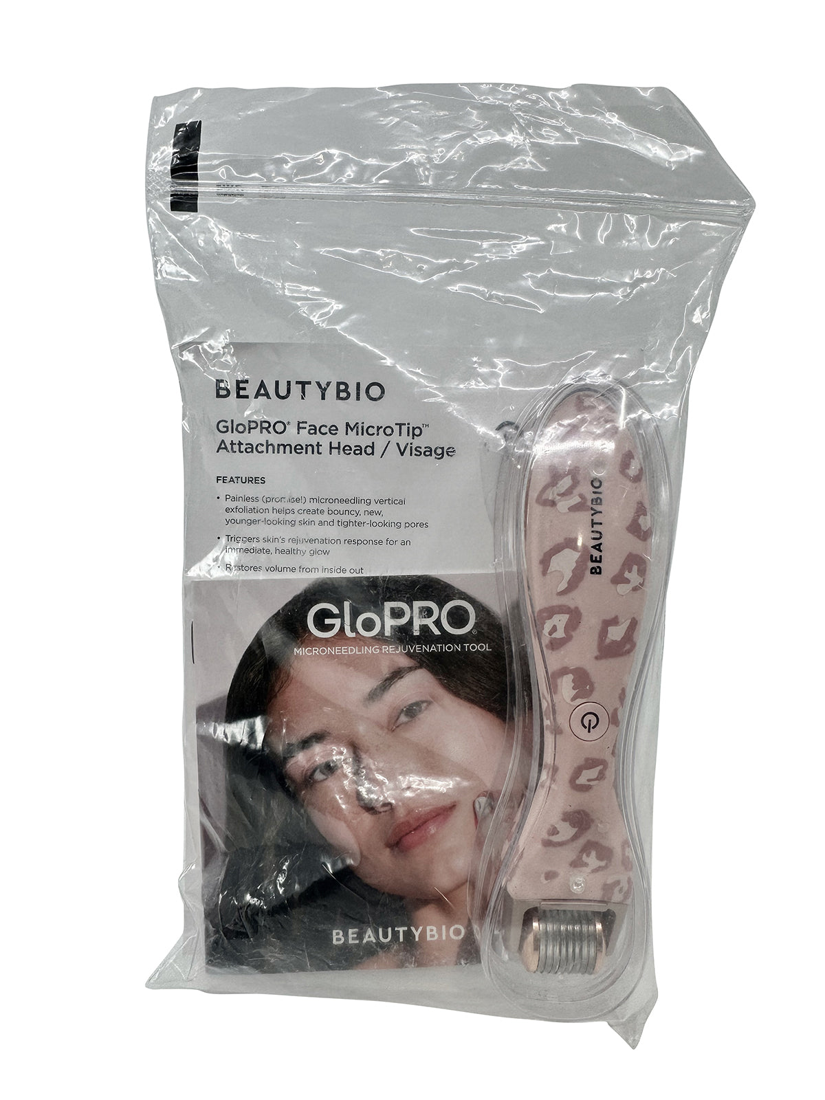 Beautybio GloPro Regeneration Tool Leopard w/ 5 Residue Eraser & 1 Skin Prep Pad