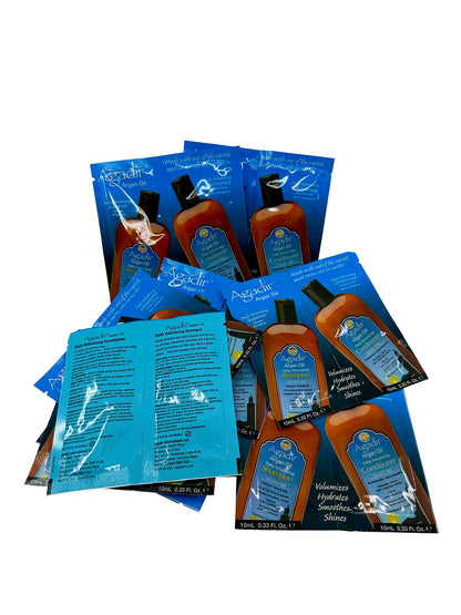 Agadir Argan Oil Volumizing Shampoo & Conditioner .33 OZ 10 Sachet Set