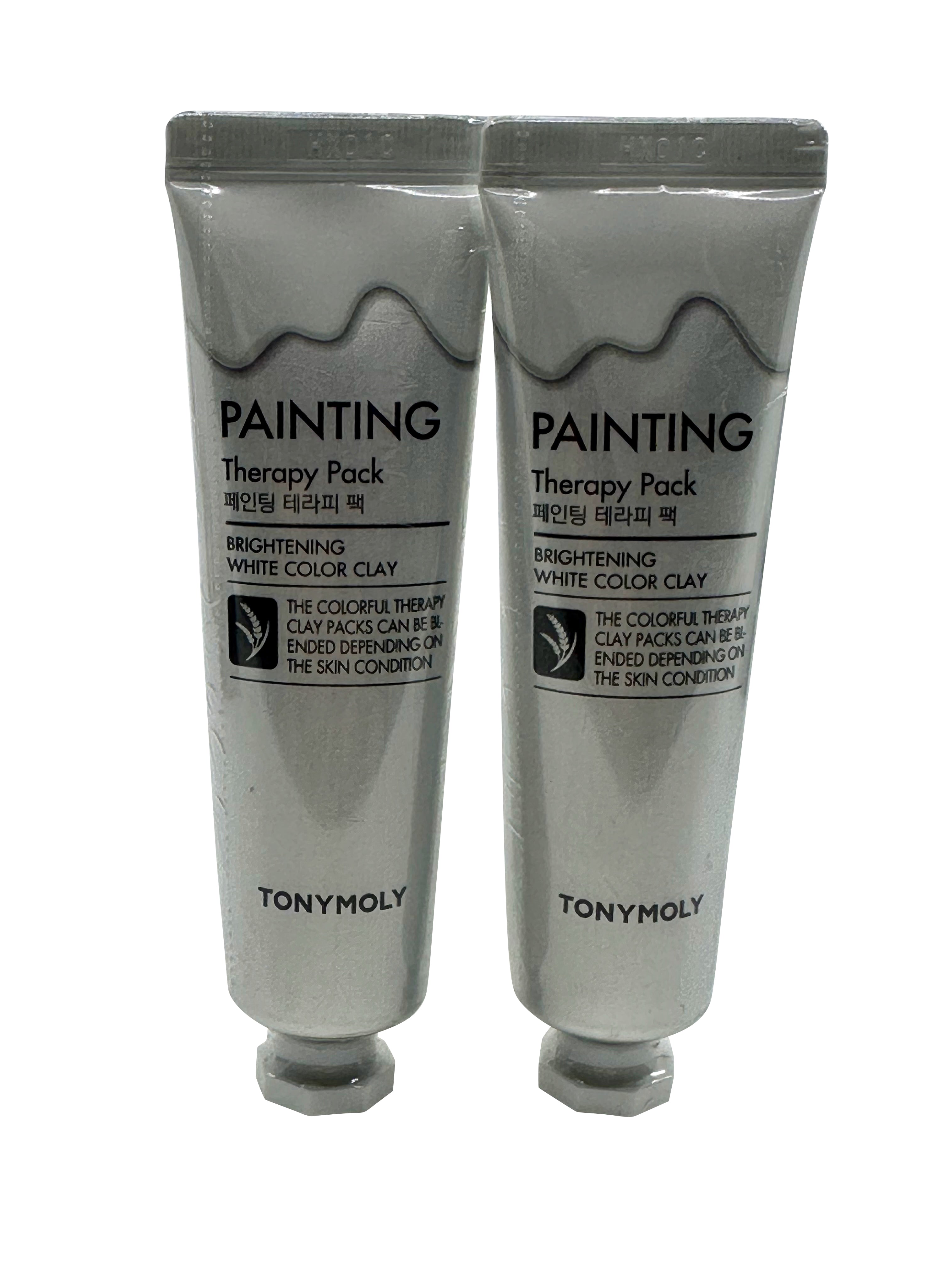 TonyMoly Painting Therapy Pack White Color Gel Clay Brightening 1 OZ Set of 2