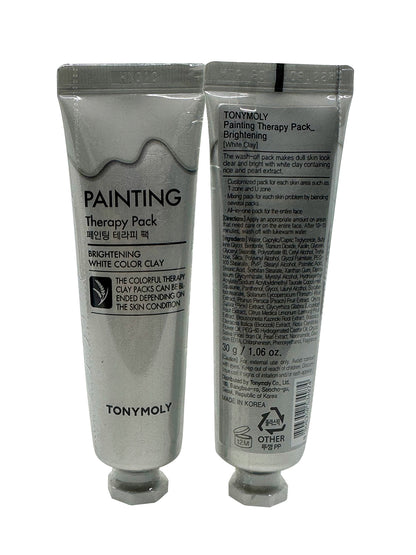 TonyMoly Painting Therapy Pack White Color Gel Clay Brightening 1 OZ Set of 2