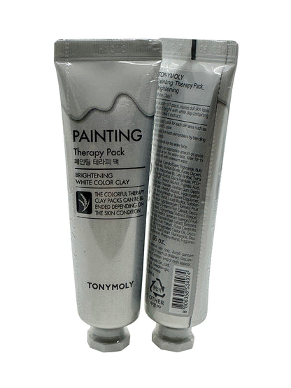 TonyMoly Painting Therapy Pack White Color Gel Clay Brightening 1 OZ Set of 2