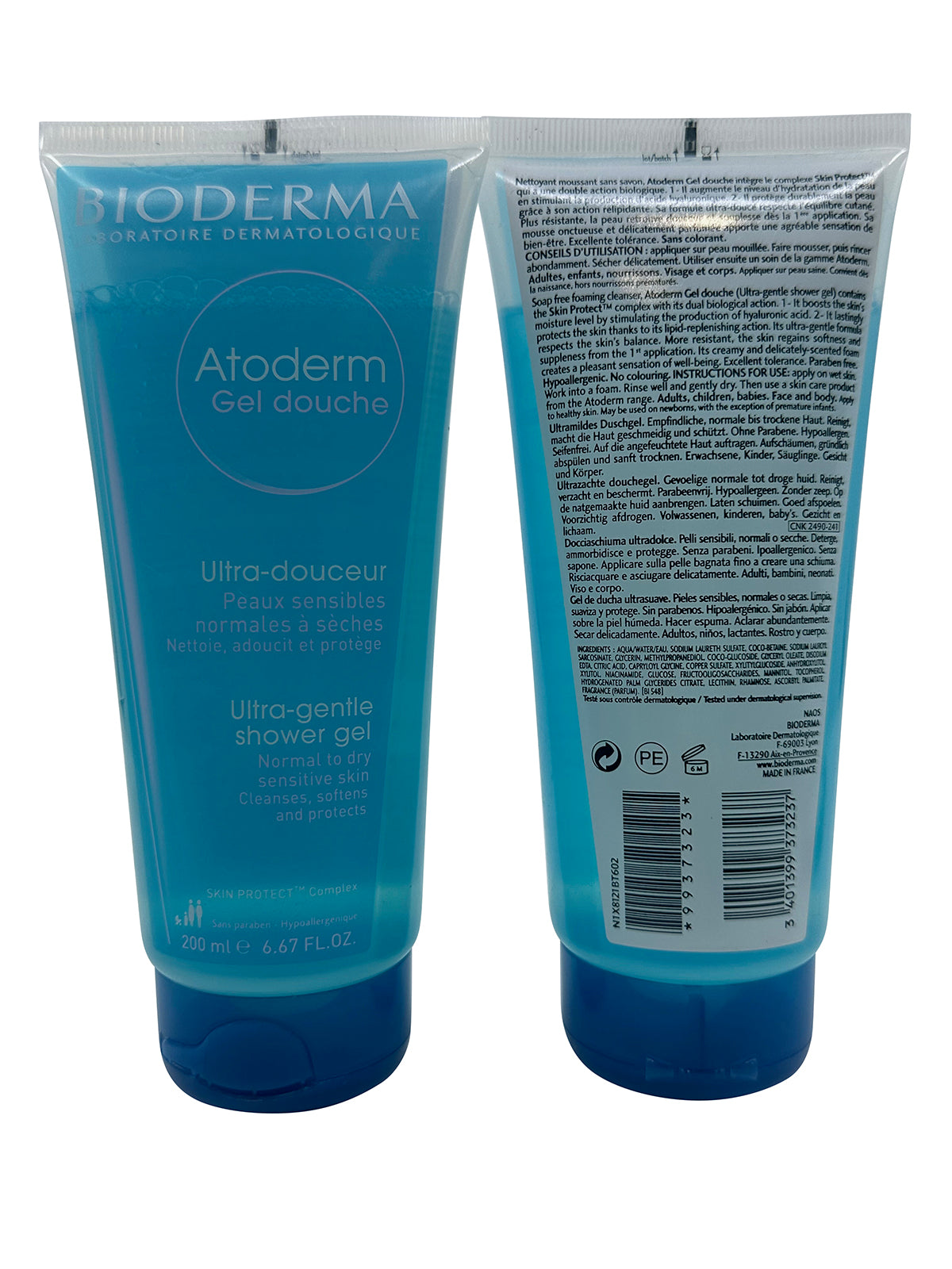 Bioderma Atoderm Ultra Gentle Shower Gel Normal & Dry Skin 6.67 OZ Set of 2