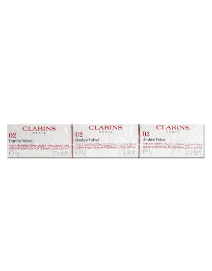 Clarins Ombre Velvet 02 Pink Paradise 0.1 OZ Set of 3