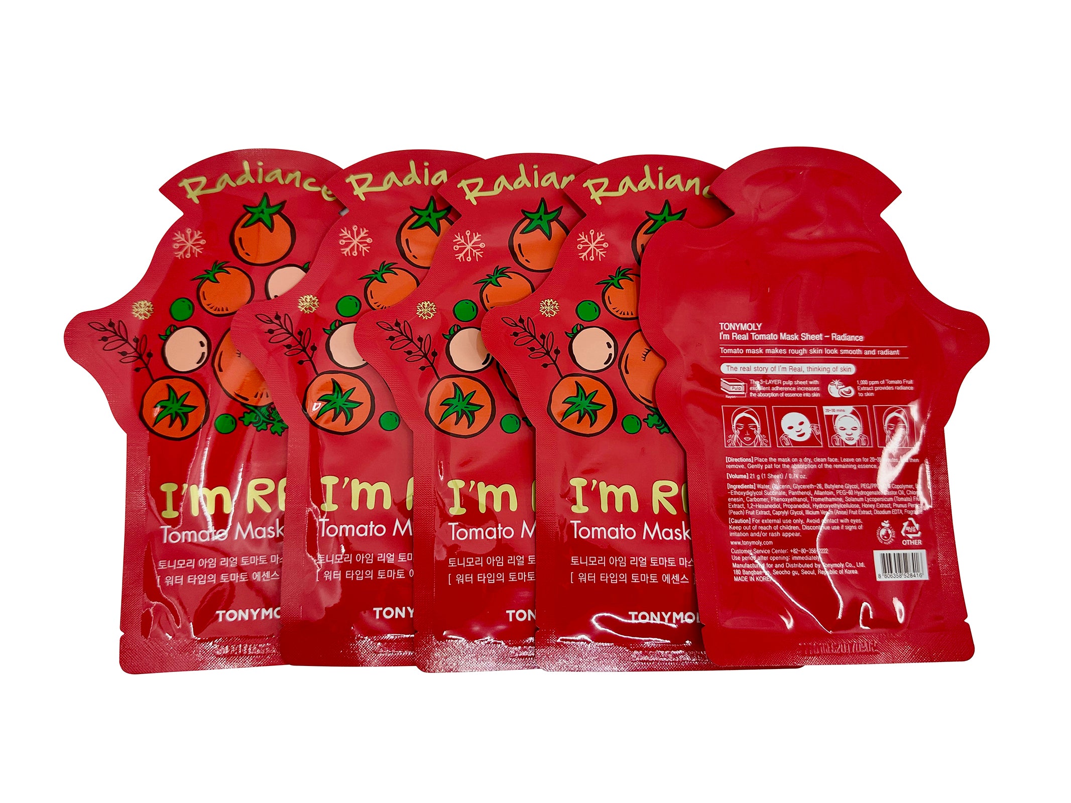 TonyMoly Tomato Radiance Mask Sheet Set of 5