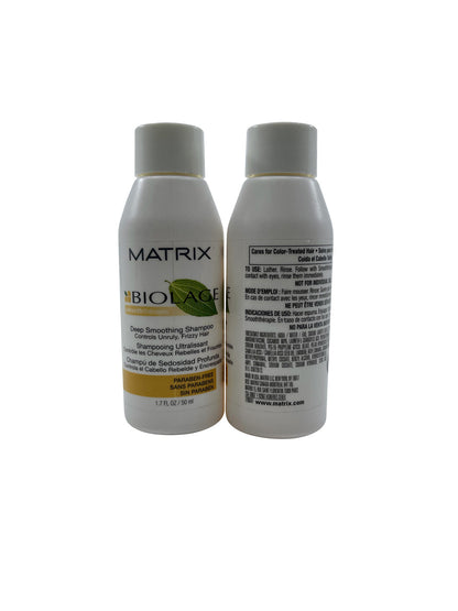 Matrix Biolage Deep Smoothing Shampoo Unruly & Frizzy Hair 1.7 OZ Set of 2