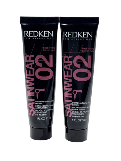 Redken Satinwear 02 Prepping Blow Dry Lotion 1 OZ Set of 2