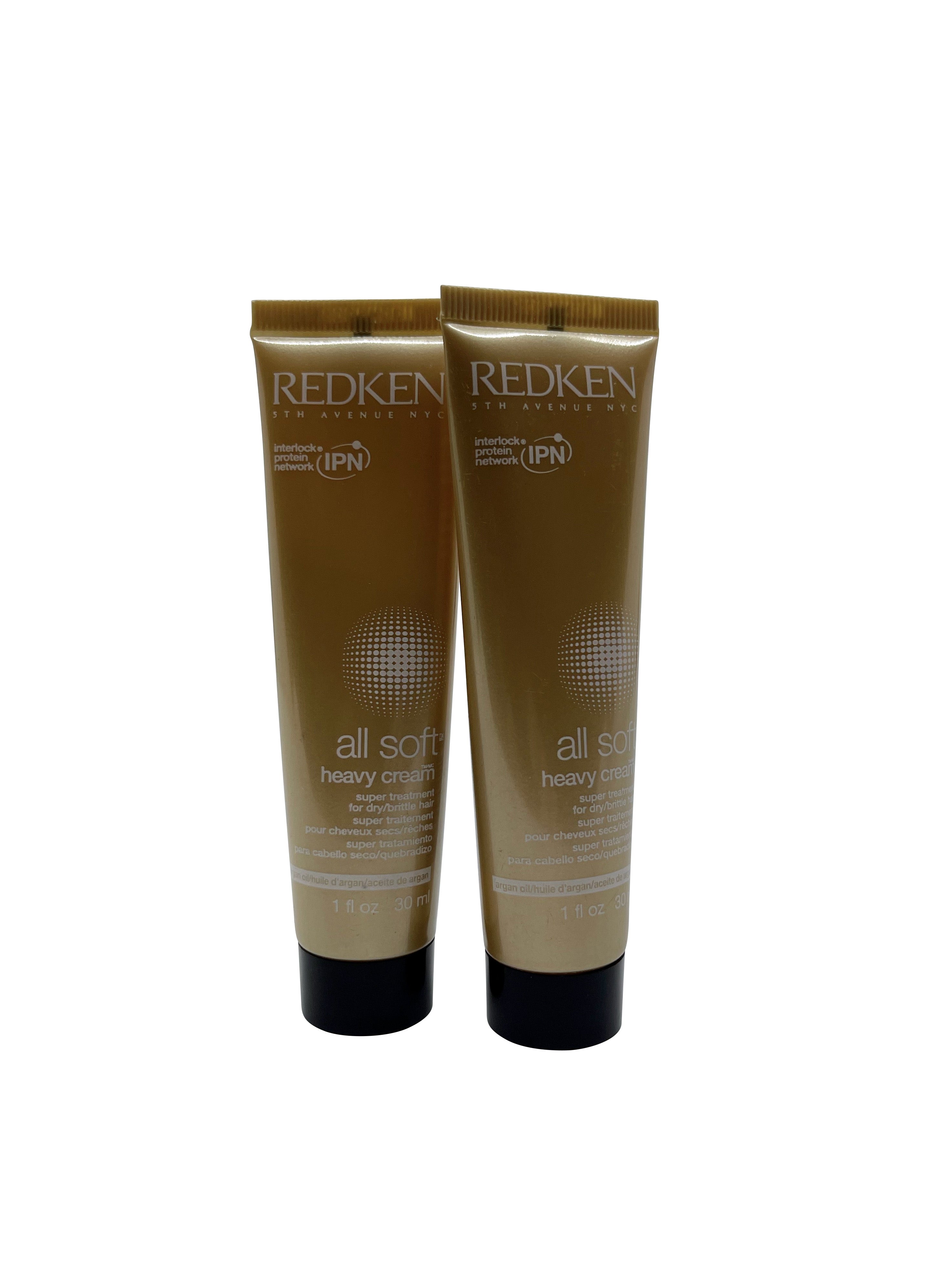 Redken All Soft Heavy Cream Treatment Mask Dry & Brittle Hair 1 OZ Set of 2