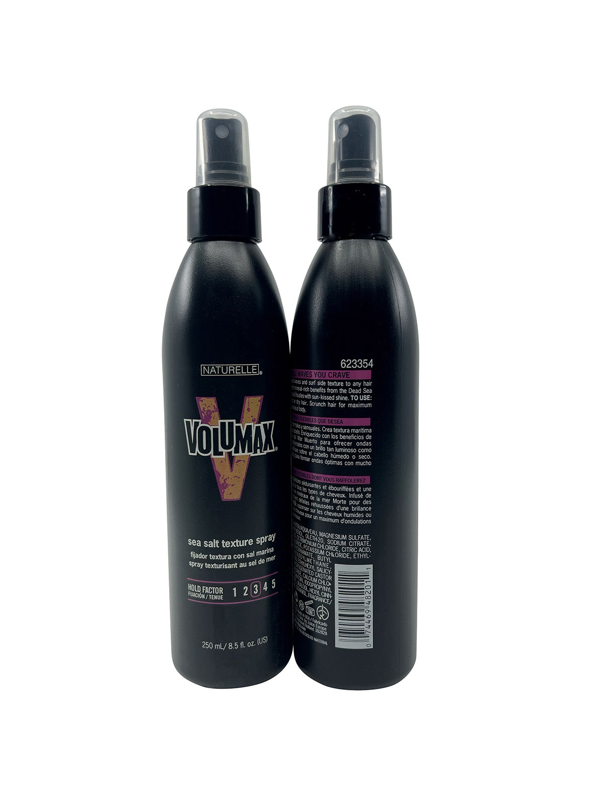 Naturelle Volumax Sea Salt Texture Spray Hold Factor 3 8.5 OZ Set of 2