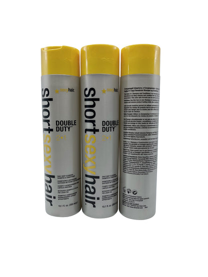 Sexy Hair Double Duty Deep Cleansing Shampoo & Conditioner 10.1 OZ Set of 3