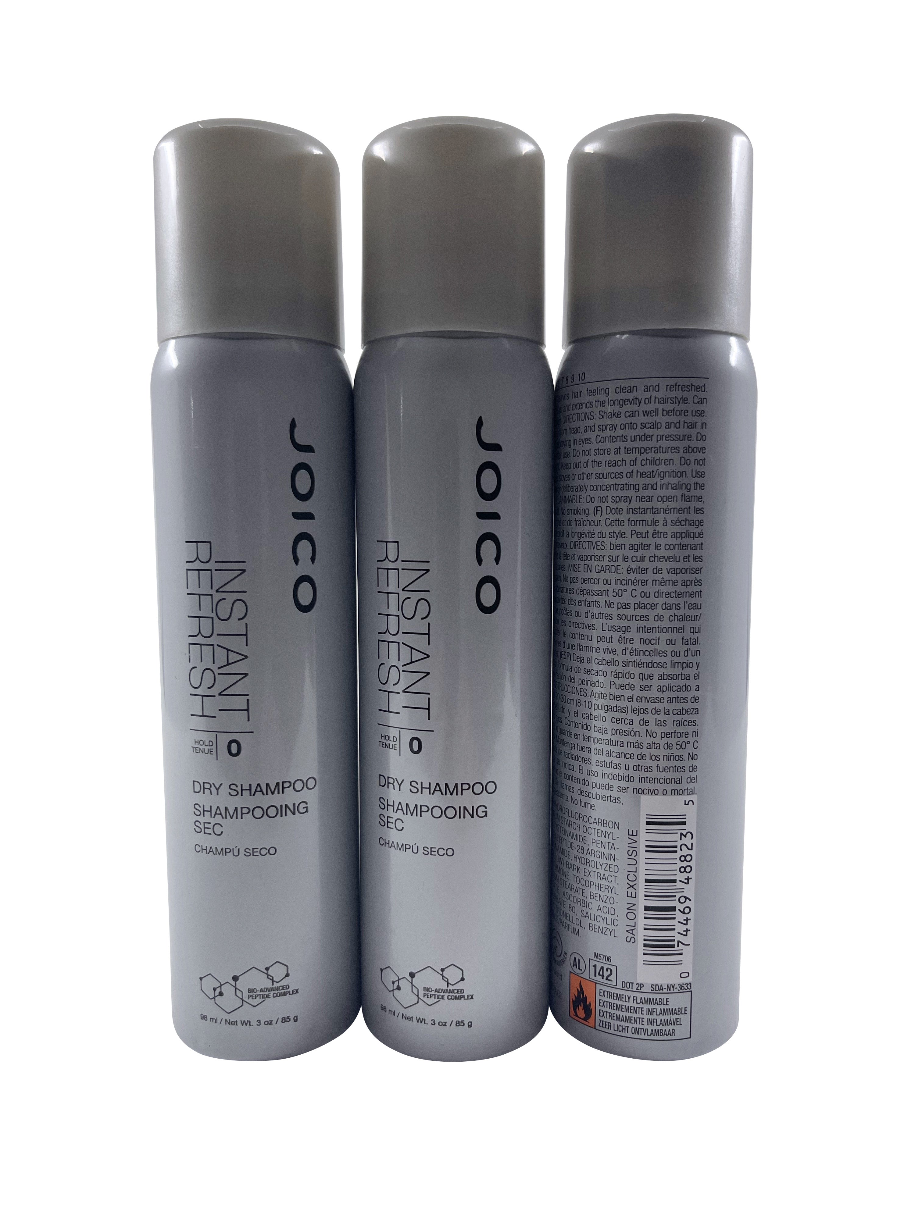 Joico Instant Refresh Dry Shampoo Zero Hold 3 OZ Set of 3