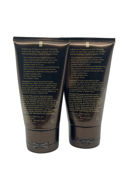 So Bronze Tinted Oil Free Self Tanning Lotion for Face 2.5 OZ Set of 2