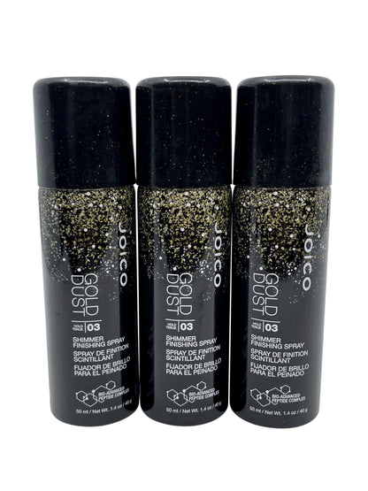 Joico Gold Dust Shimmer Finishing Spray Hold level 3 1.4 OZ Set of 3