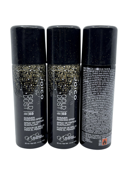 Joico Gold Dust Shimmer Finishing Spray Hold level 3 1.4 OZ Set of 3