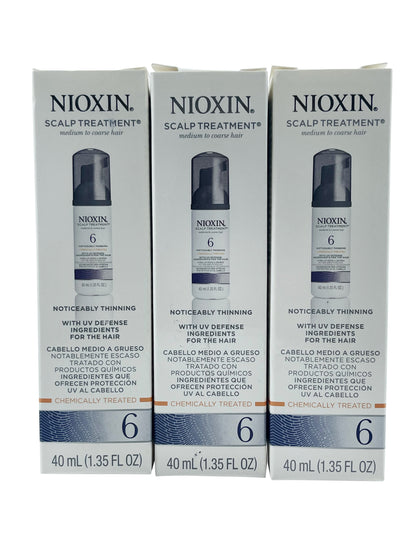 Nioxin Scalp Treatment 6 Chemically Treated Hair 1.35 OZ Set of 3