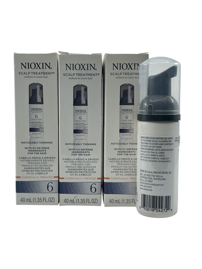 Nioxin Scalp Treatment 6 Chemically Treated Hair 1.35 OZ Set of 3