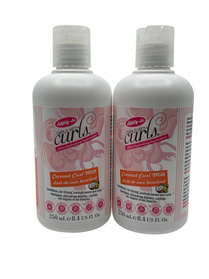 Dippity Do Girls with Curls Coconut Curl Milk 8.4 OZ Pack of 2