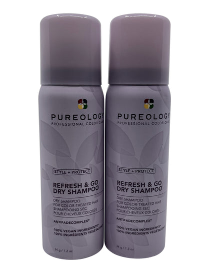 Pureology Refresh & Go Dry Shampoo Color Treated Hair 1.2 OZ Set of 2