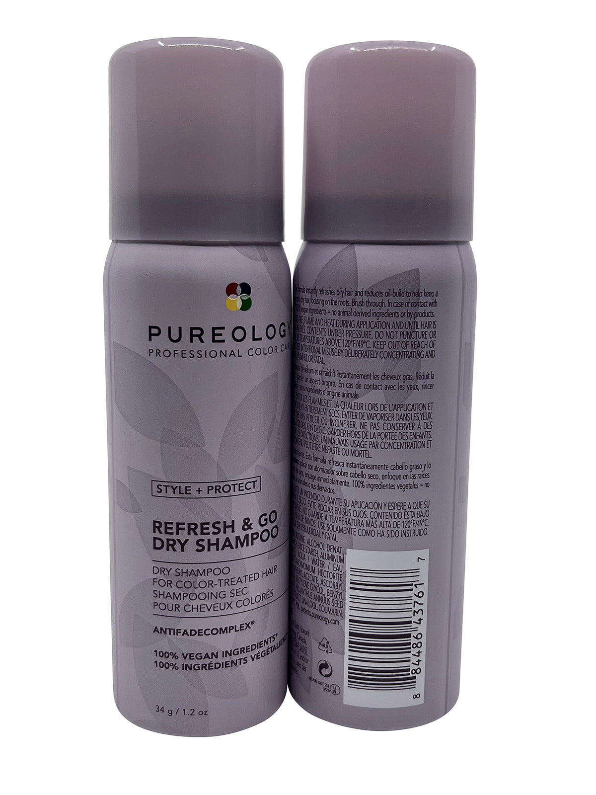 Pureology Refresh & Go Dry Shampoo Color Treated Hair 1.2 OZ Set of 2