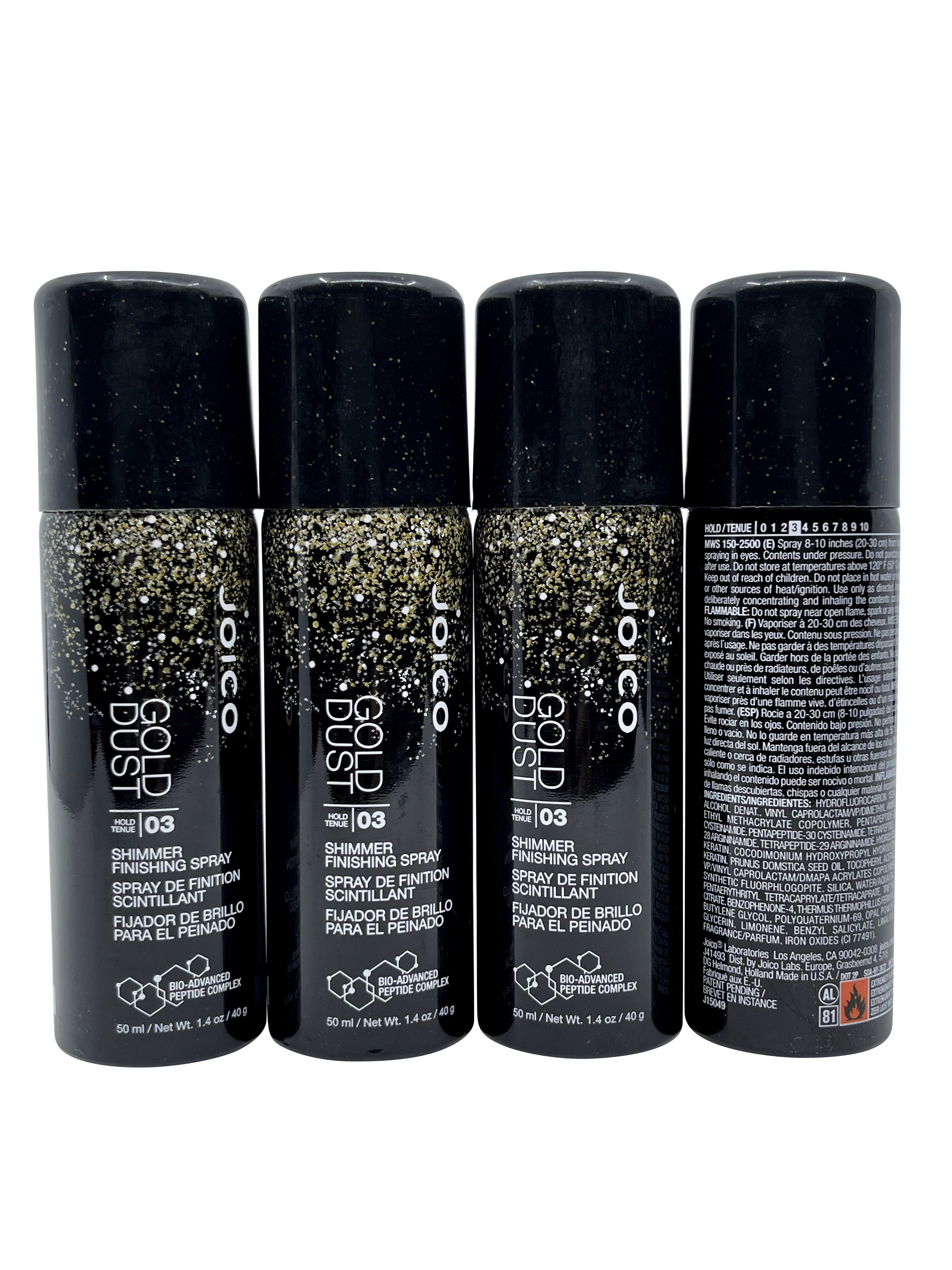 Joico Gold Dust Shimmer Finishing Spray Hold level 3 1.4 OZ Set of 4