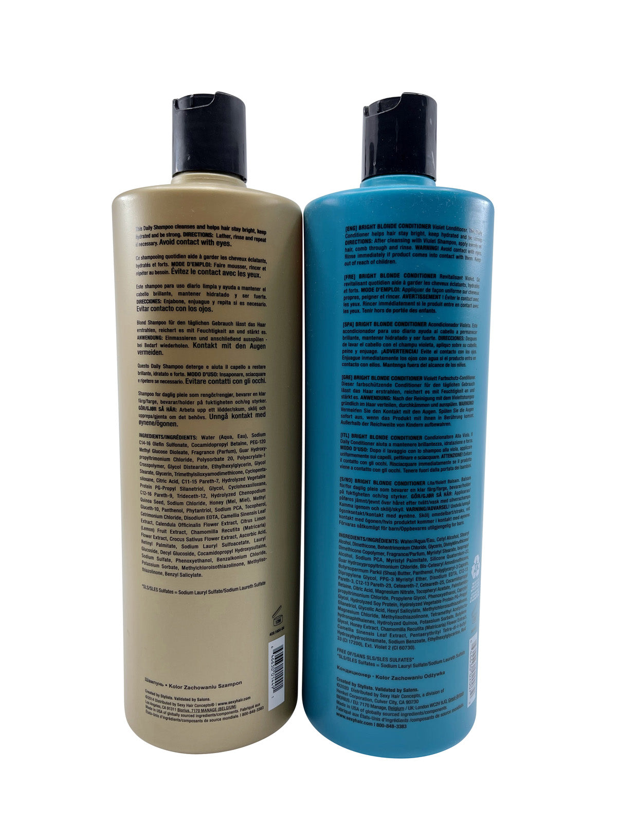 Sexy Hair Blondeshell Blonde Shampoo & Healthy Bright Blonde Conditioner 33.8 OZ