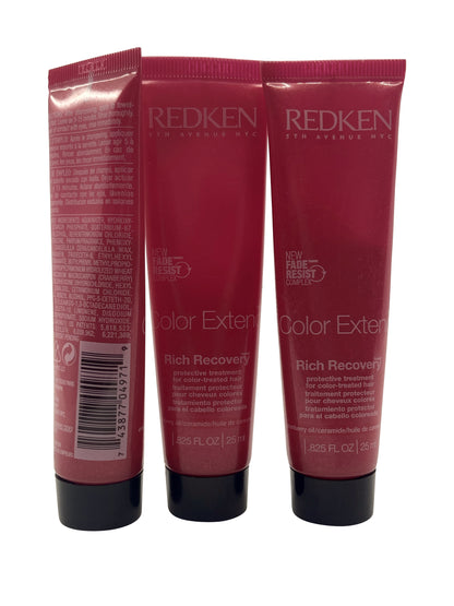 Redken Rich Recovery Protective Treatment Color Treated Hair 0.83 OZ Set of 3