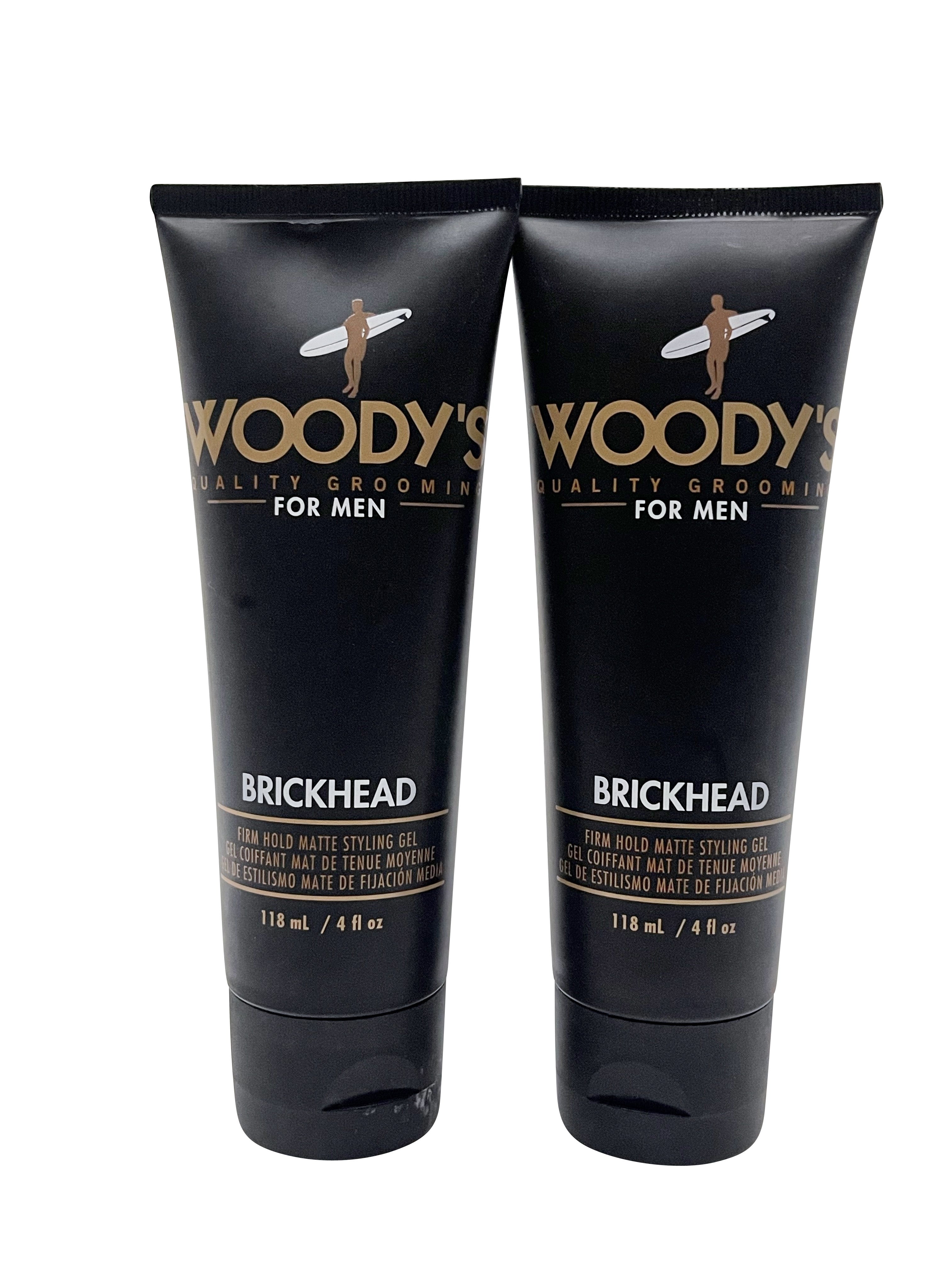 Woody's for Men Brickhead Firm Hold Styling Gel 4 OZ Set of 2