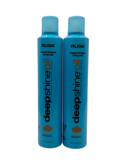 Rusk Deep Shine Oil Shaping Hair Spray Strong Hold 10.6 OZ Set of 2