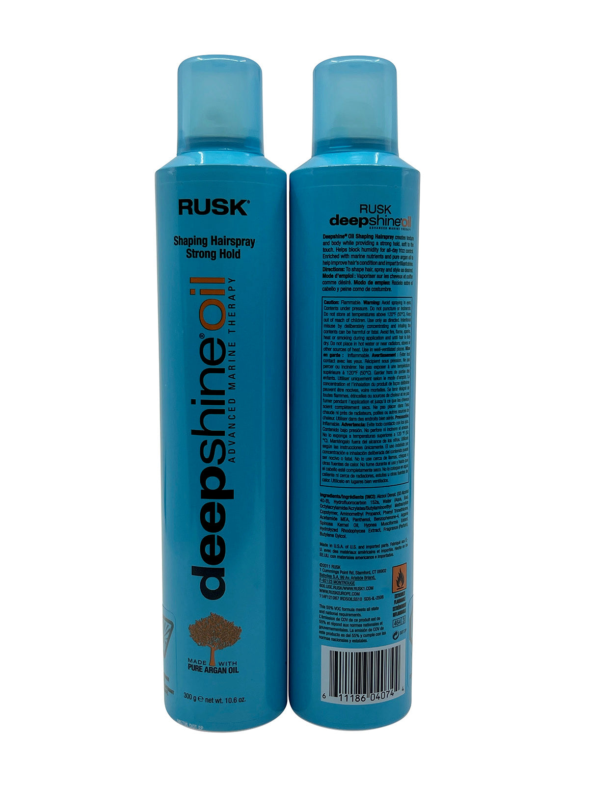 Rusk Deep Shine Oil Shaping Hair Spray Strong Hold 10.6 OZ Set of 2