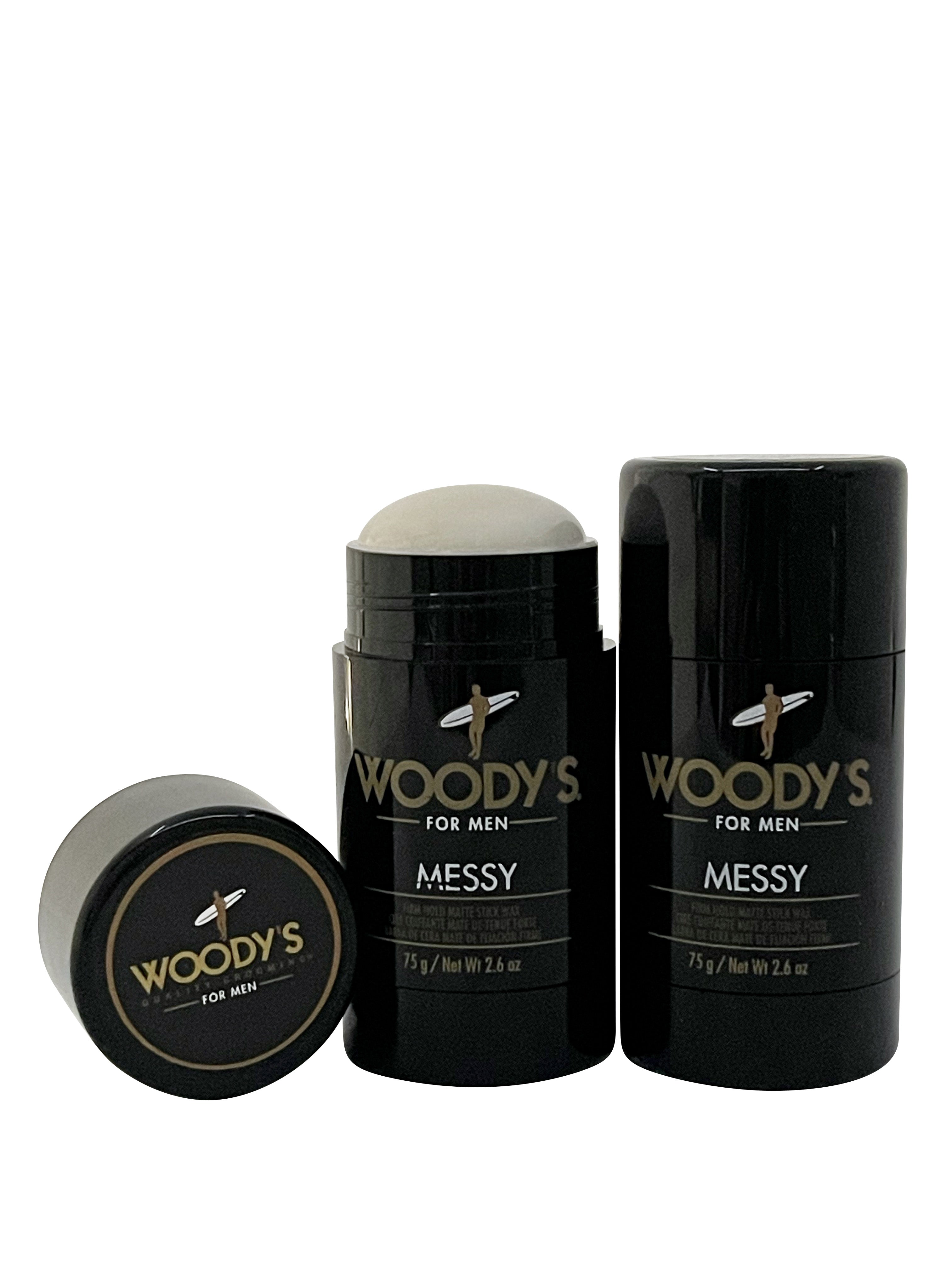 Woody's for Men Messy Firm Hold Matte Styling Wax 2.6 OZ Set of 2