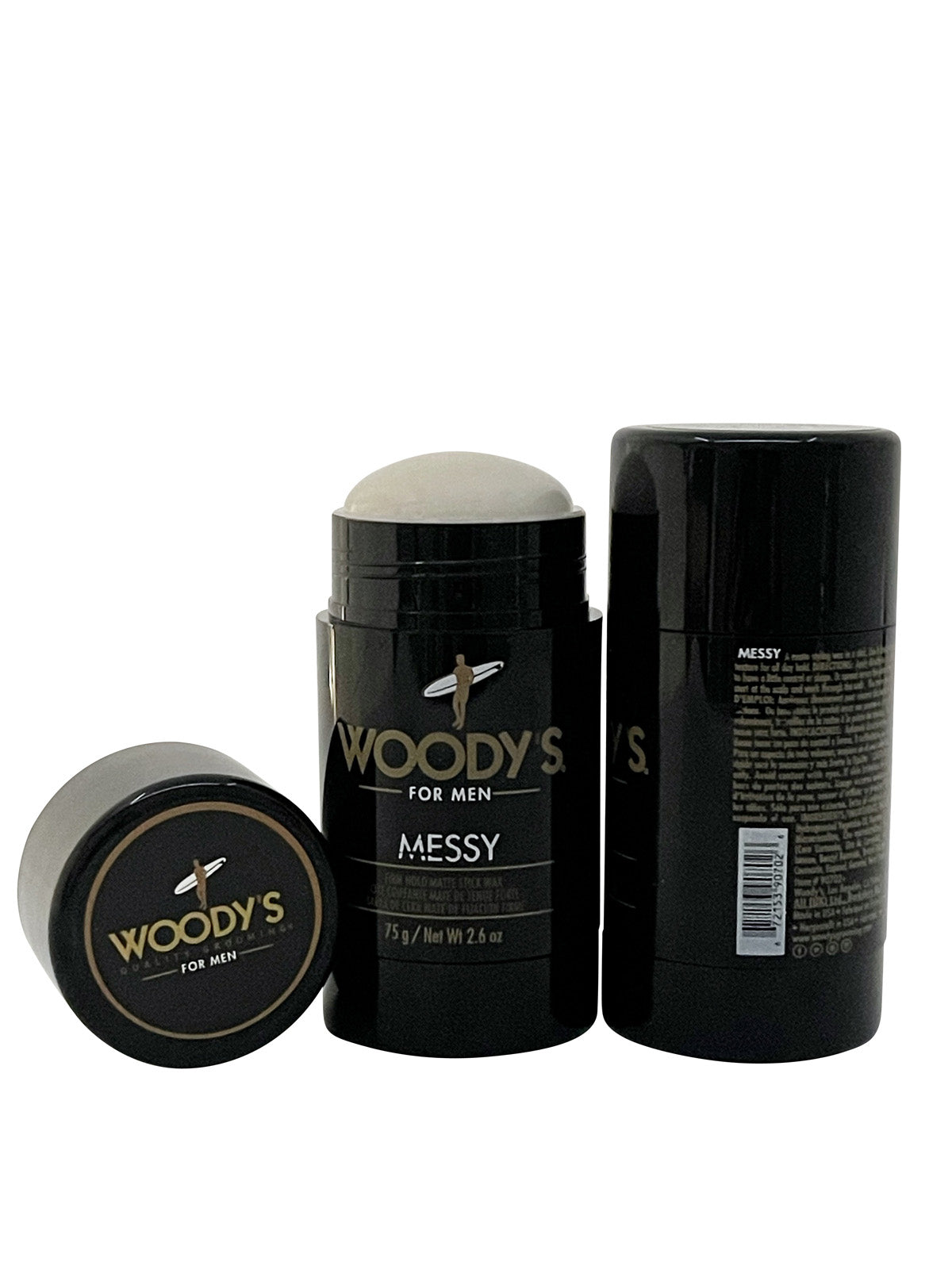 Woody's for Men Messy Firm Hold Matte Styling Wax 2.6 OZ Set of 2