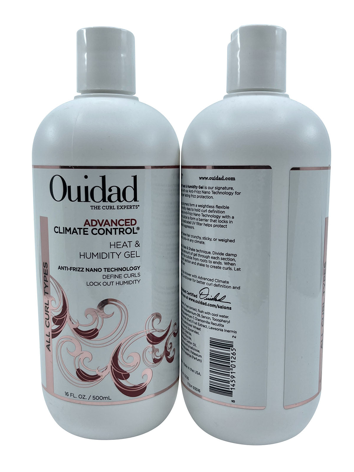 Ouidad Advanced Climate Control Heat Humidity Gel 16 OZ Pack of 2