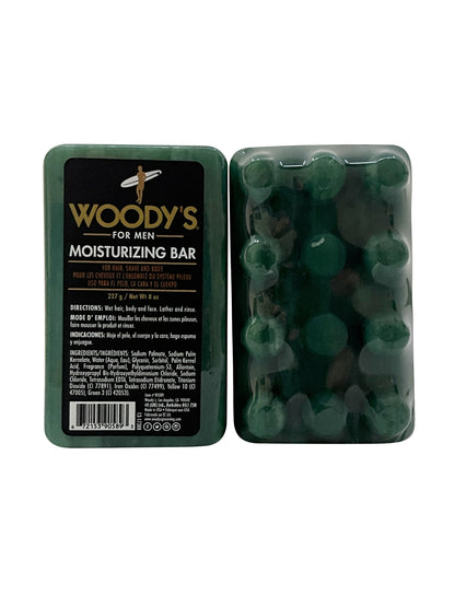 Woody's for Men Moisturizing Bar For Hair, Shave & Body 8 OZ Set of 2