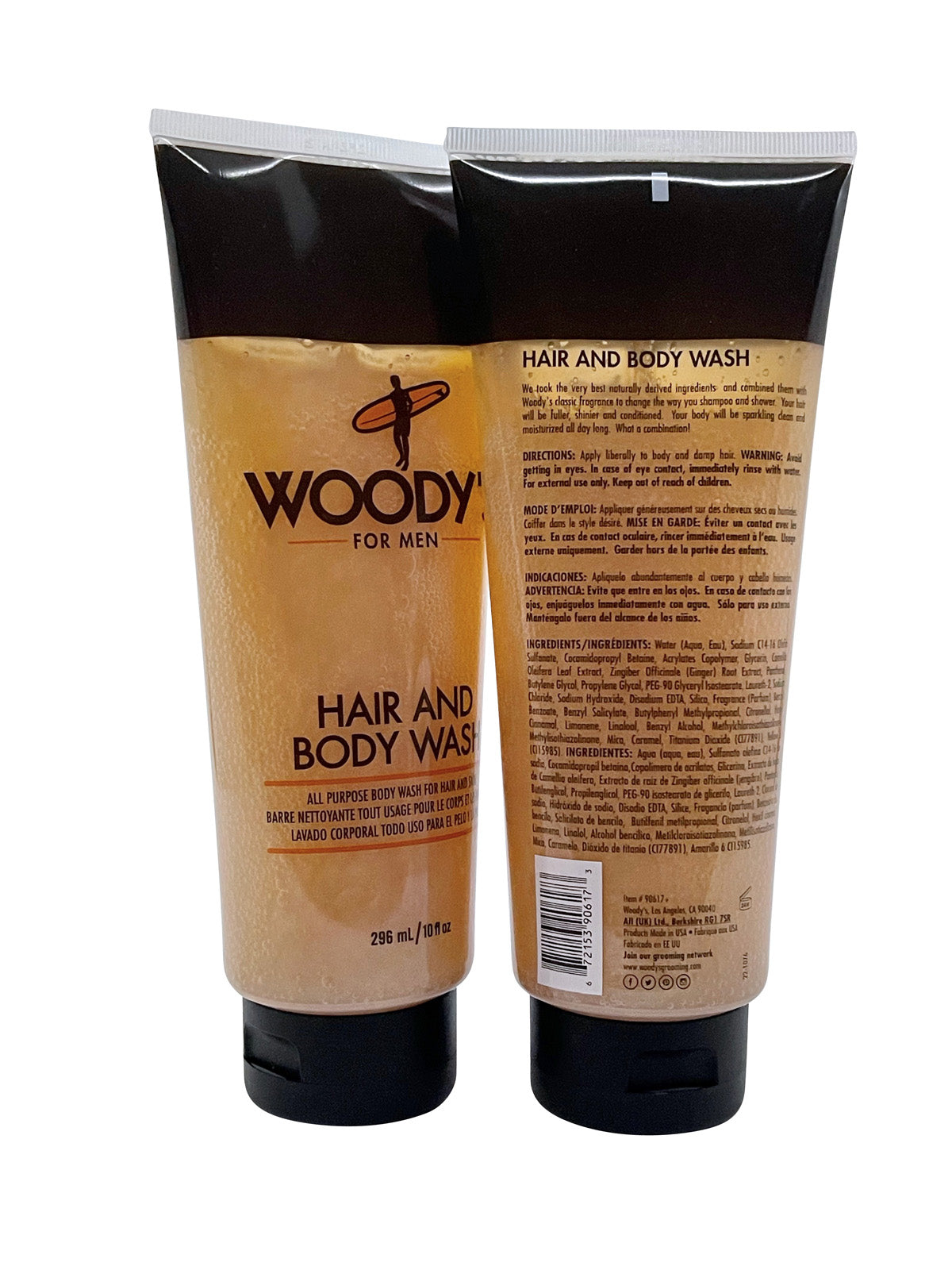 Woody's for Men Hair and Body Wash 10 OZ Set of 2