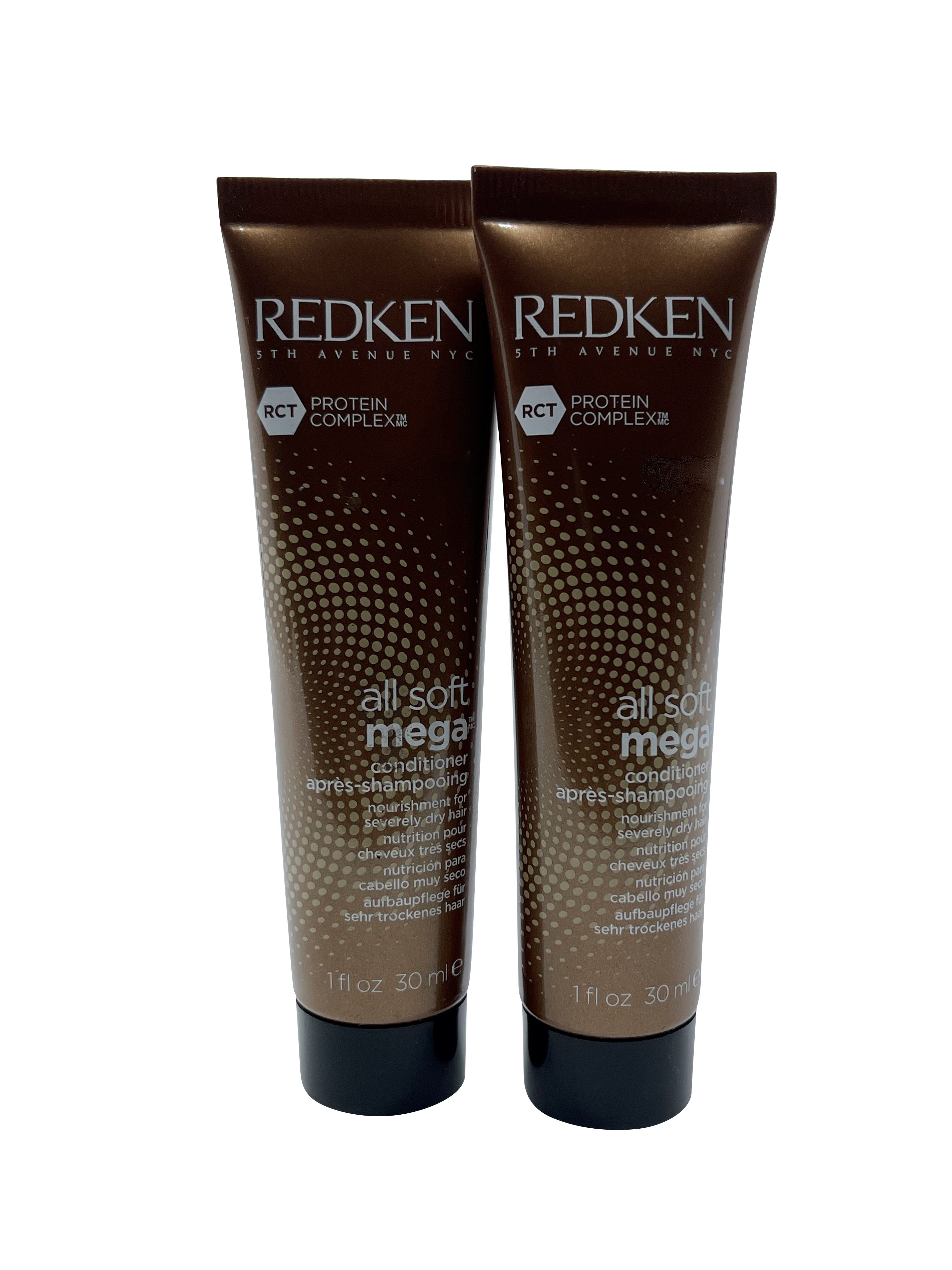 Redken All Soft Mega Conditioner Dry & Brittle Hair 1 OZ Set of 2