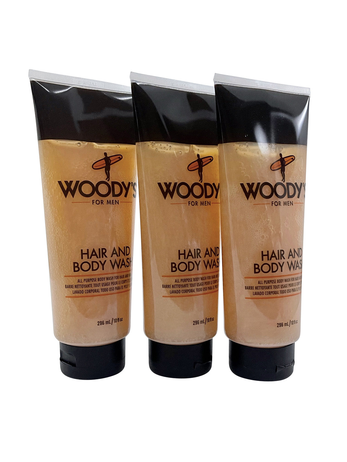 Woody's for Men Hair and Body Wash 10 OZ Set of 3