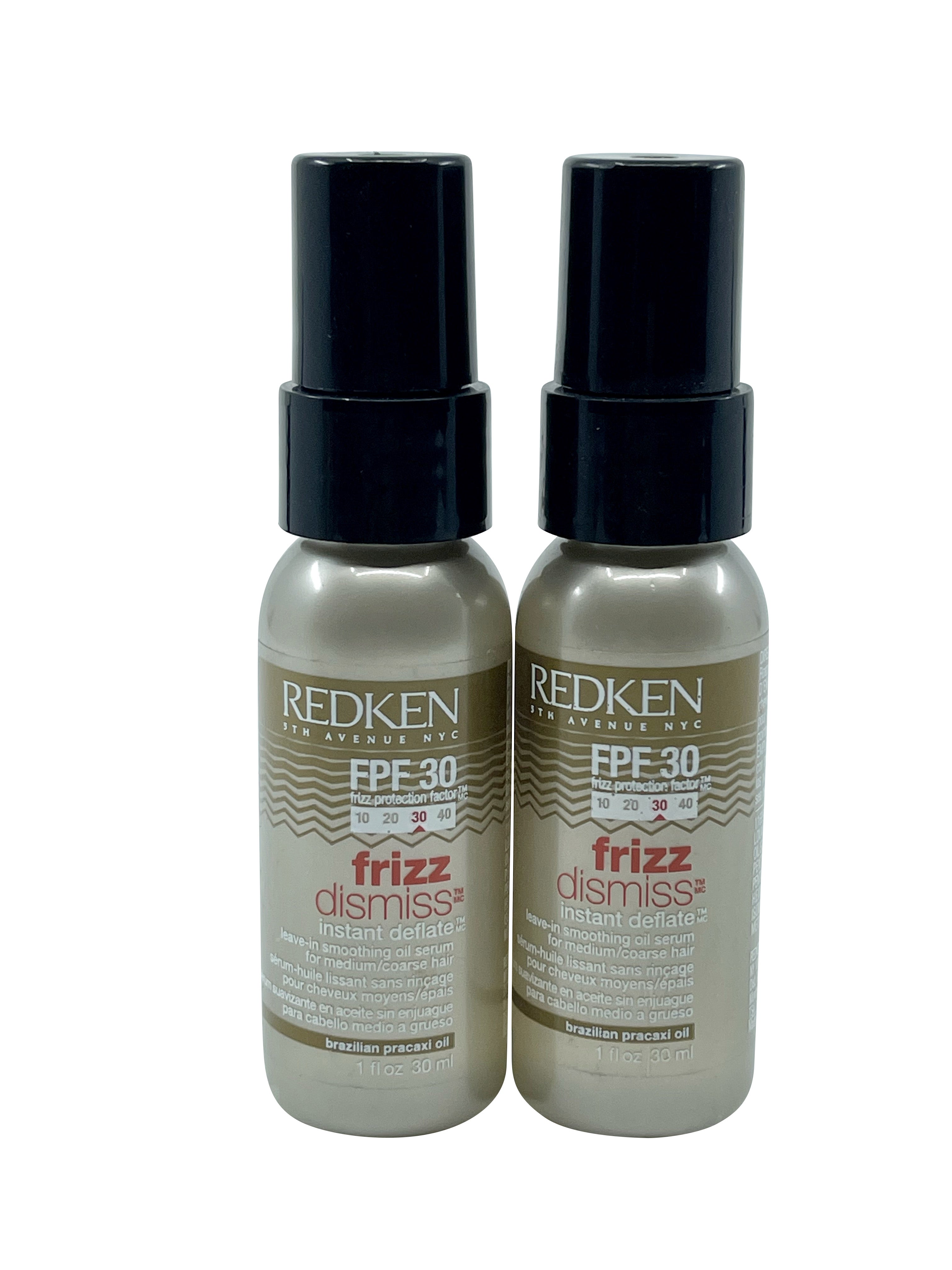 Redken Frizz Dismiss Deflate Leave in Smoothing Oil Serum 1 OZ set of 2 Level 30