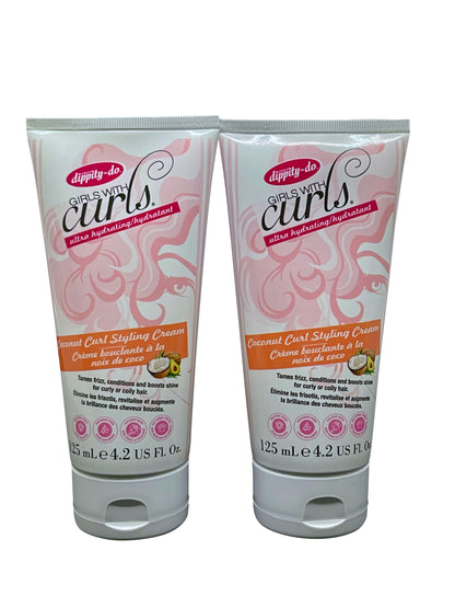 Dippity Do Girls with Curls Coconut Curl Styling Cream 4.2 OZ Pack of 2