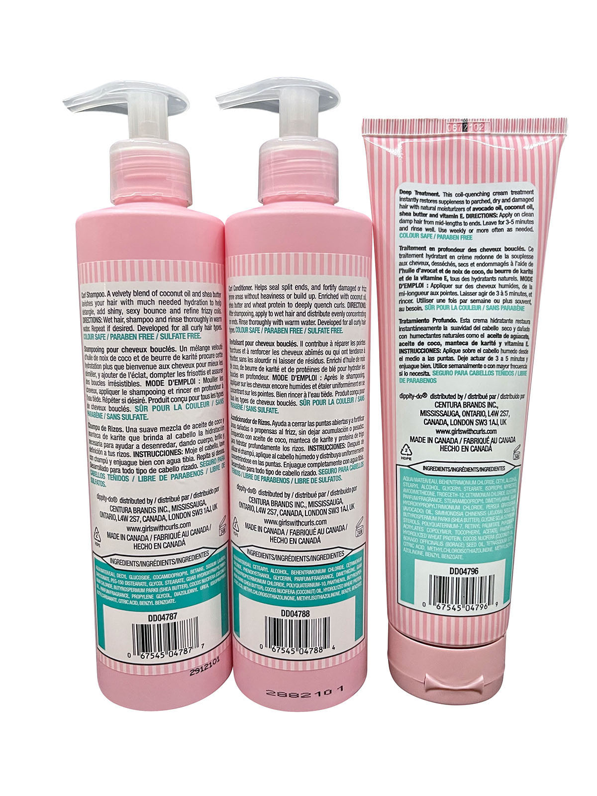 Dippity Do Girls Curls Anti Frizz Shampoo Conditioner 13.5 OZ Treatment 8.5 OZ