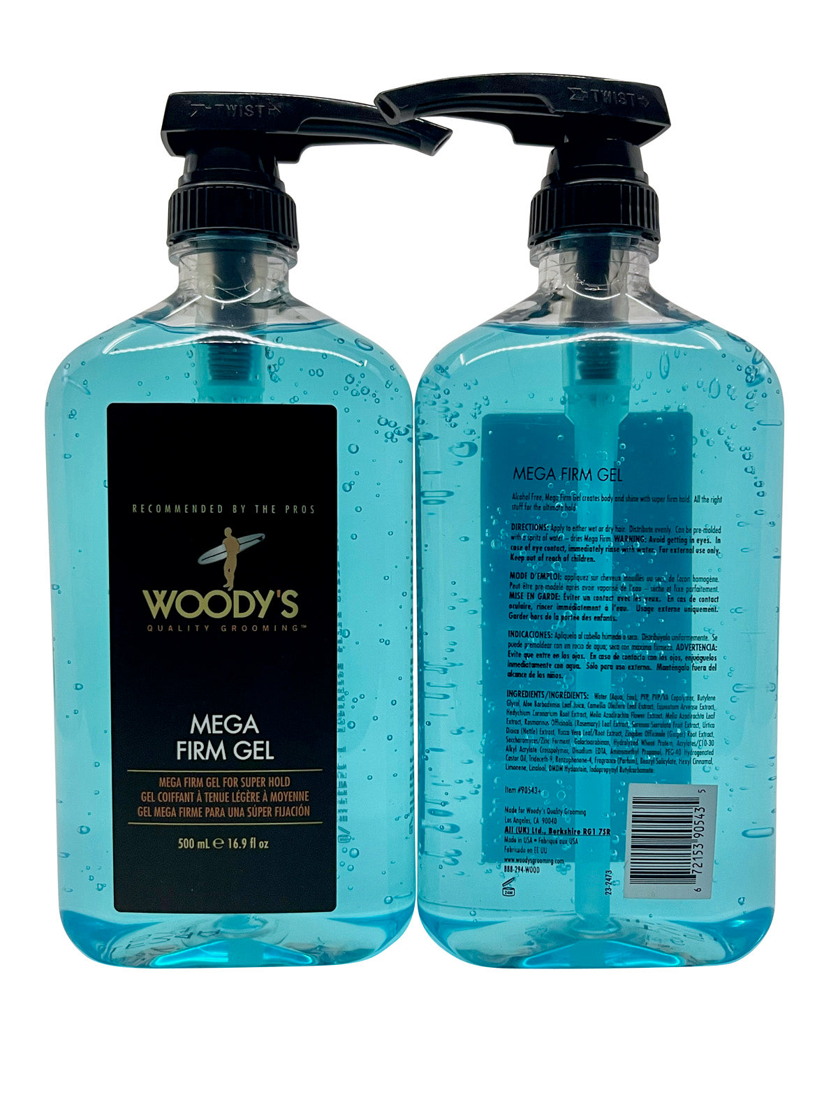 Woody's for Men Mega Firm Gel 16.9 OZ Set of 2