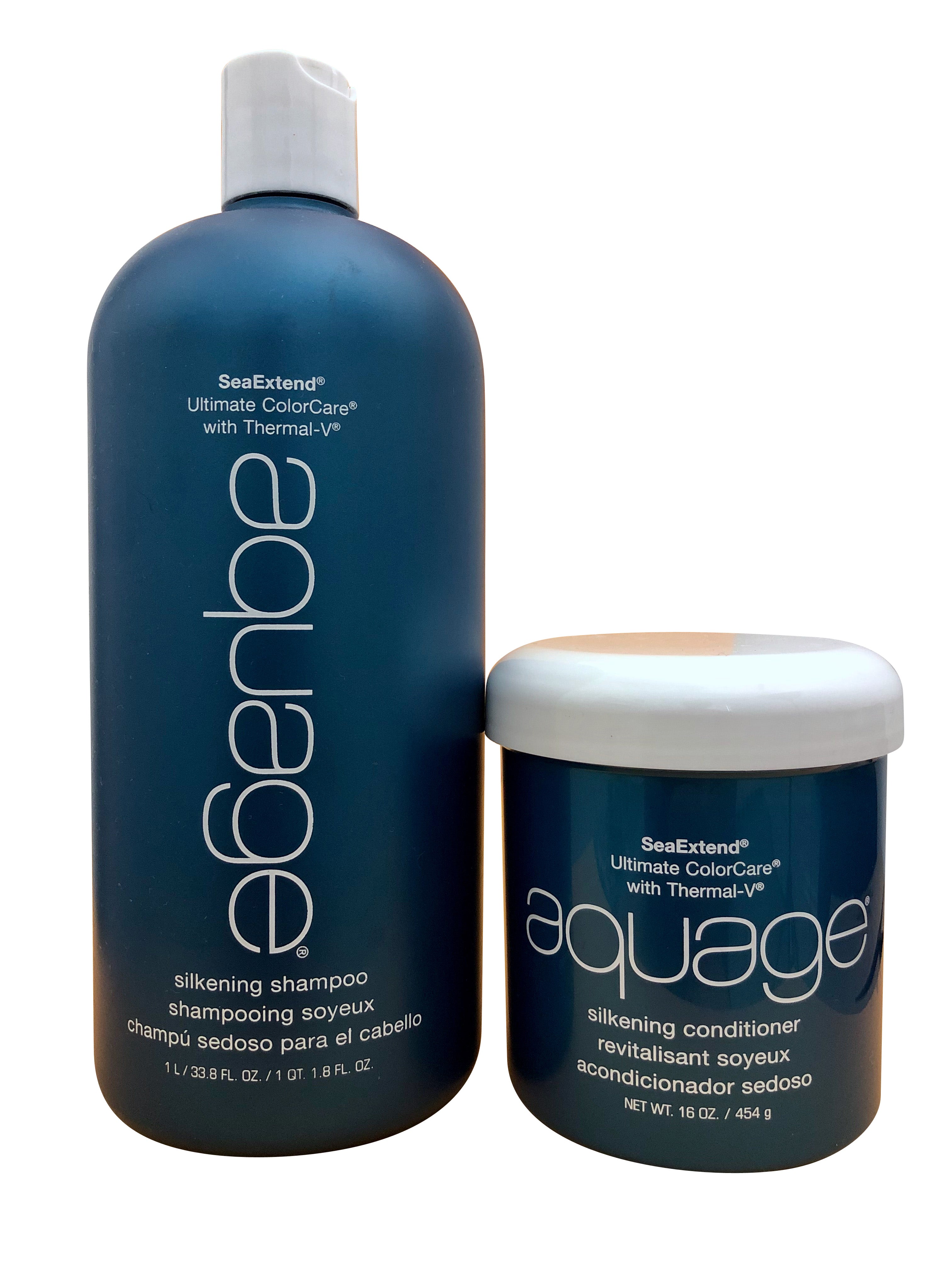 Aquage Silkening Shampoo 33.8 OZ & Conditioner 16 OZ Set