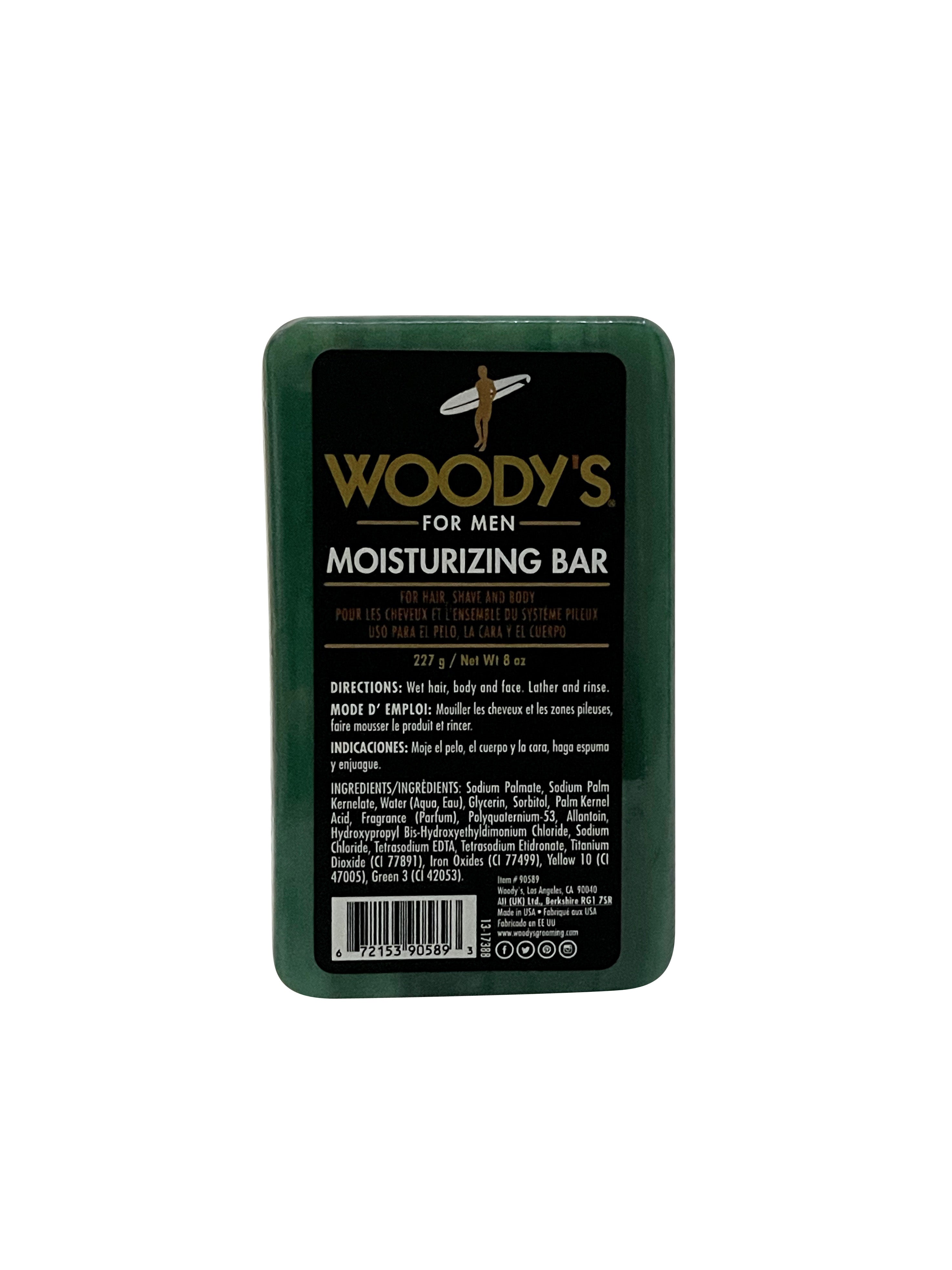 Woody's for Men Moisturizing Bar For Hair, Shave & Body 8 OZ