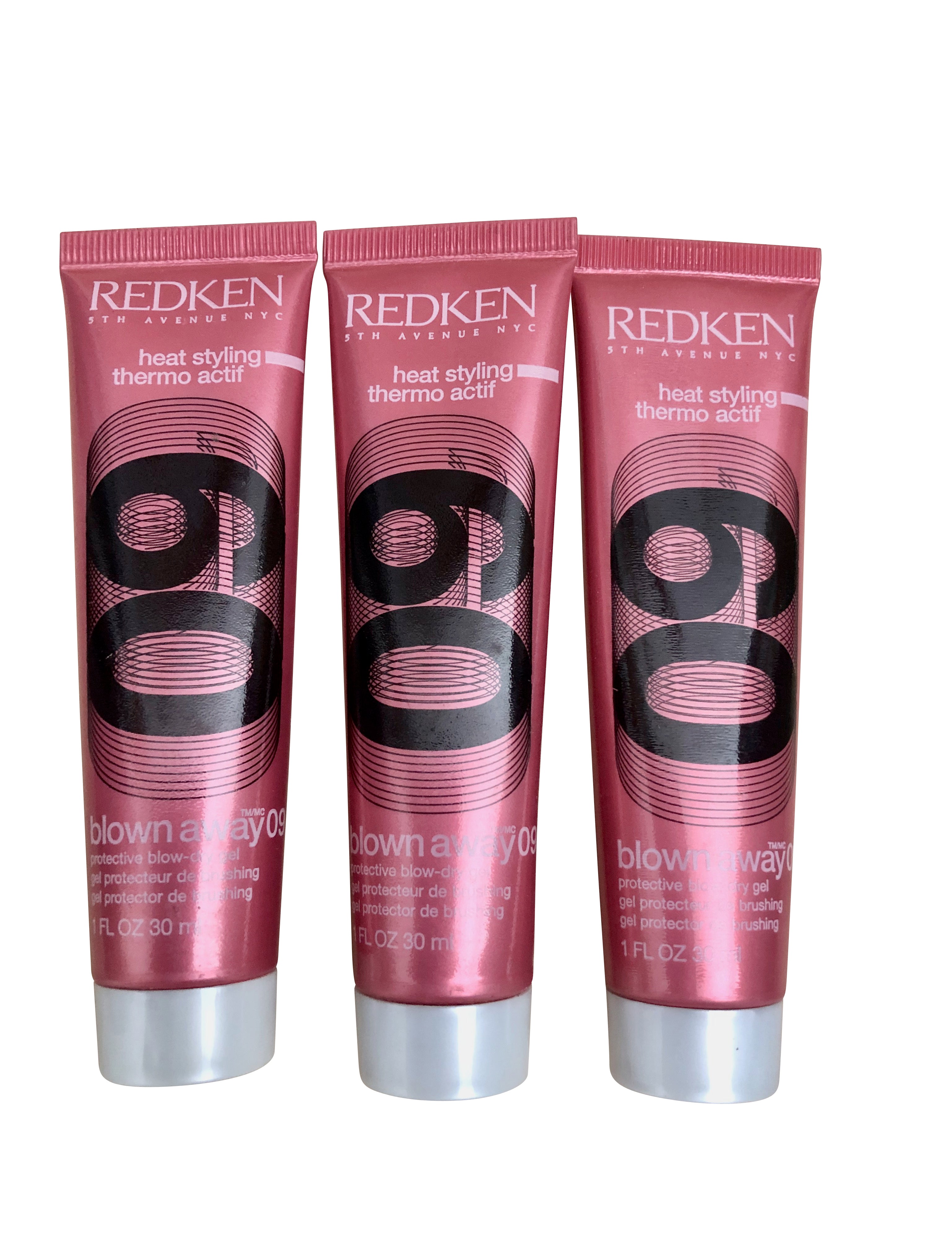 Redken Blown Away 09 Blow Dry Gel 1 OZ Travel Set of 3