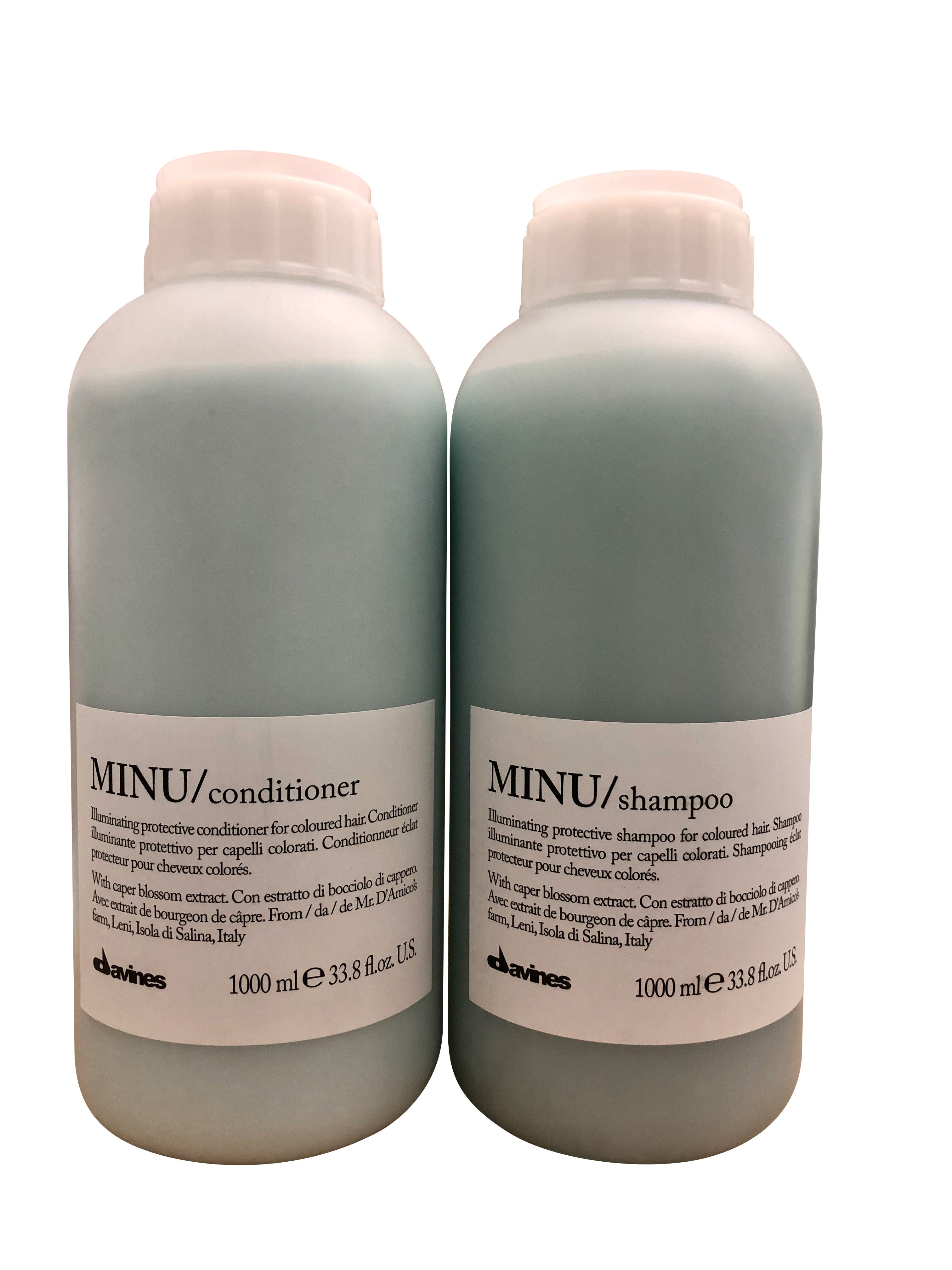 Davines Minu Shampoo & Conditioner Set Color Treated Hair 33.4 OZ Each