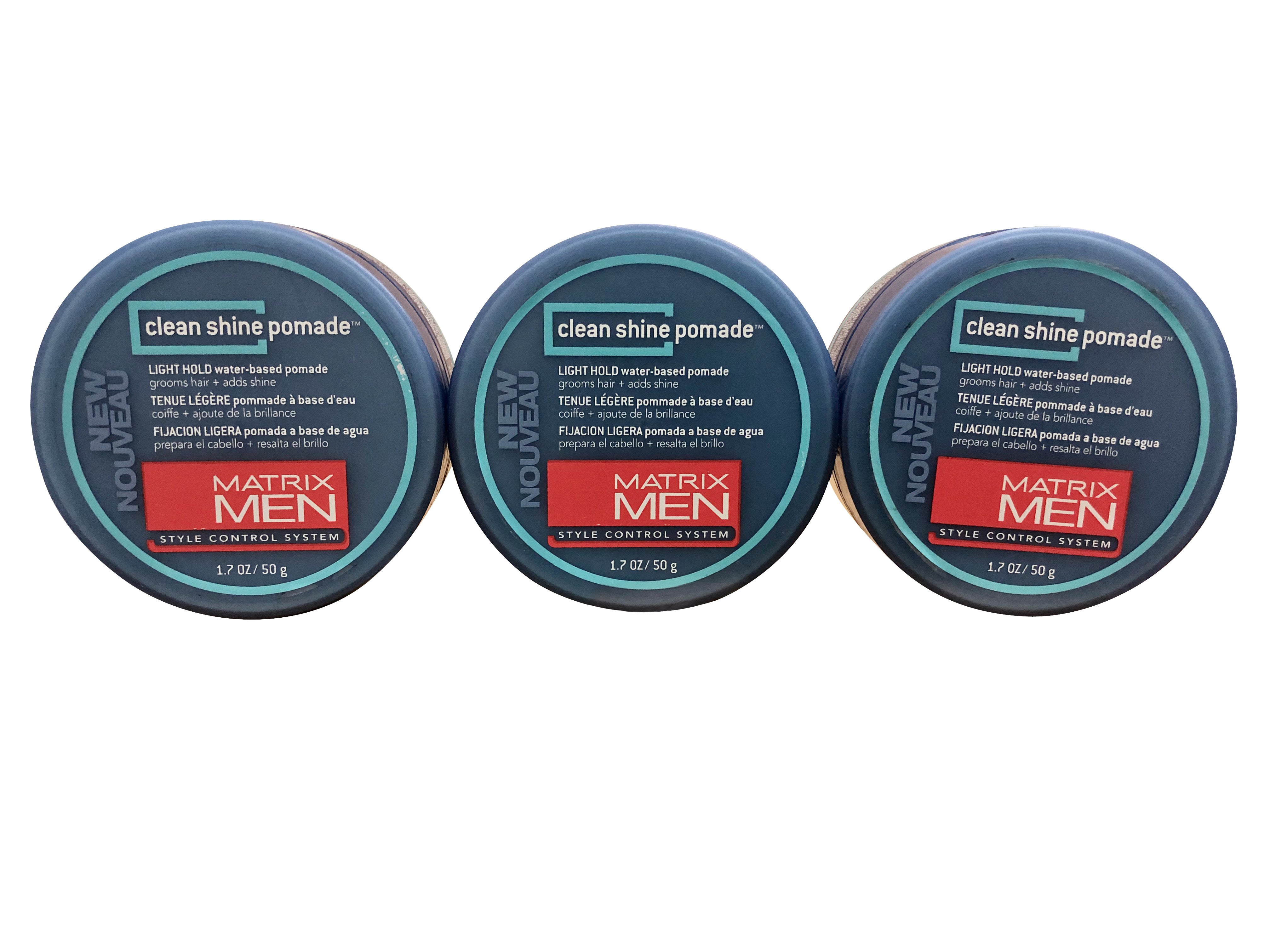 Matrix Men Clean Shine Pomade Light Hold 1.7 OZ Set of 3