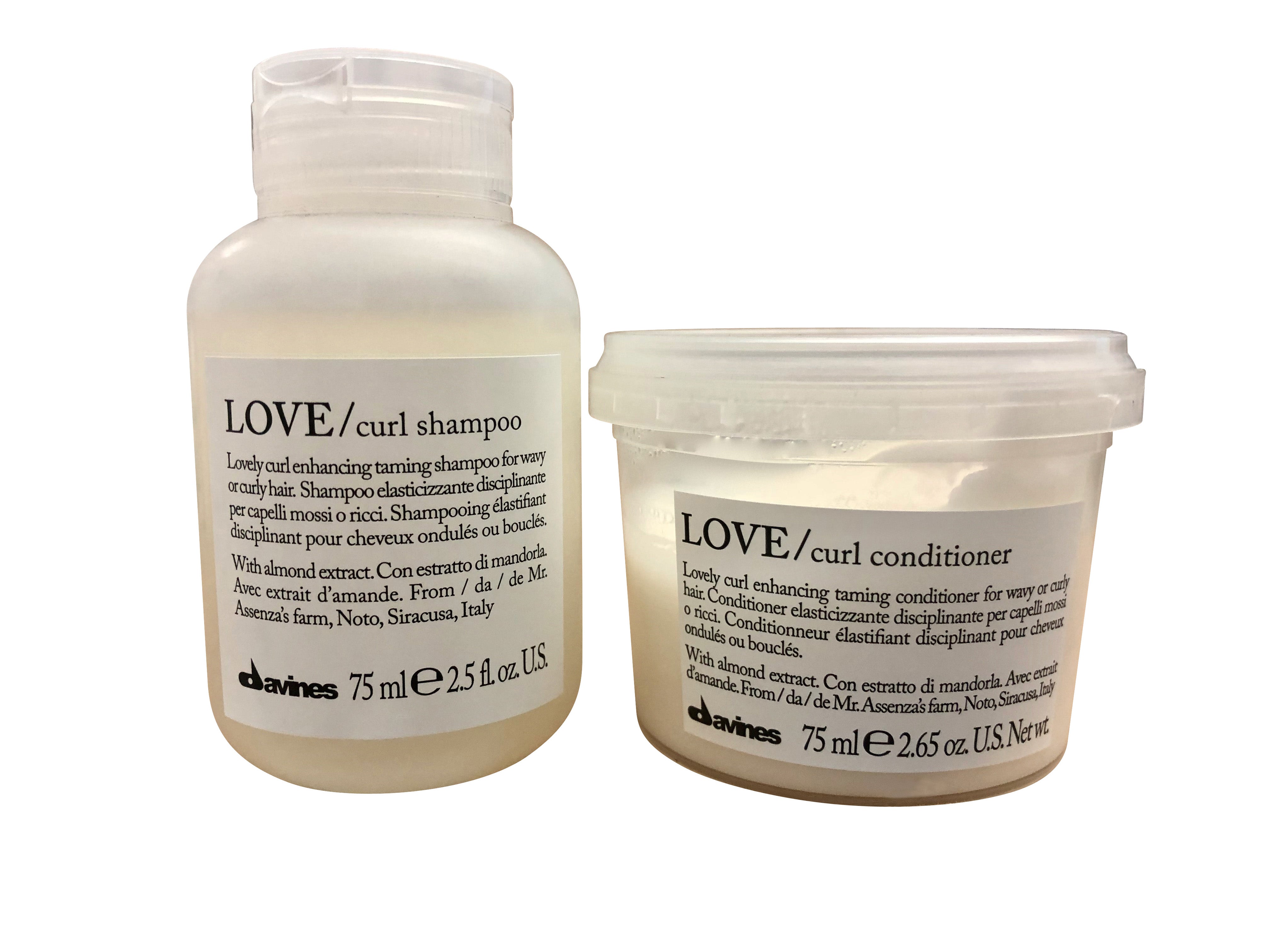 Davines Love Curl Enhancing Shampoo 2.5 OZ & Conditioner 2.56 OZ Travel Set