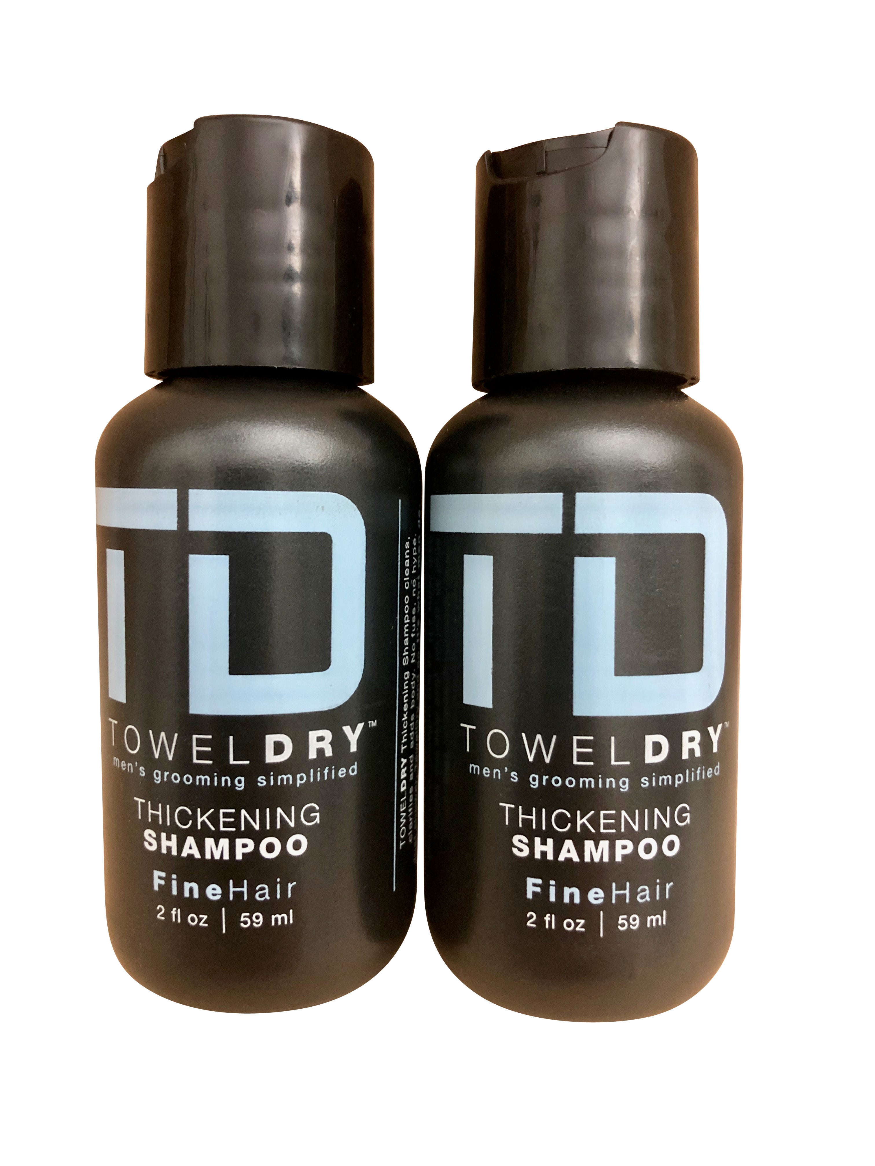 TD Towel Dry Thickening Shampoo Fine Hair 2 oz Travel Set of 2