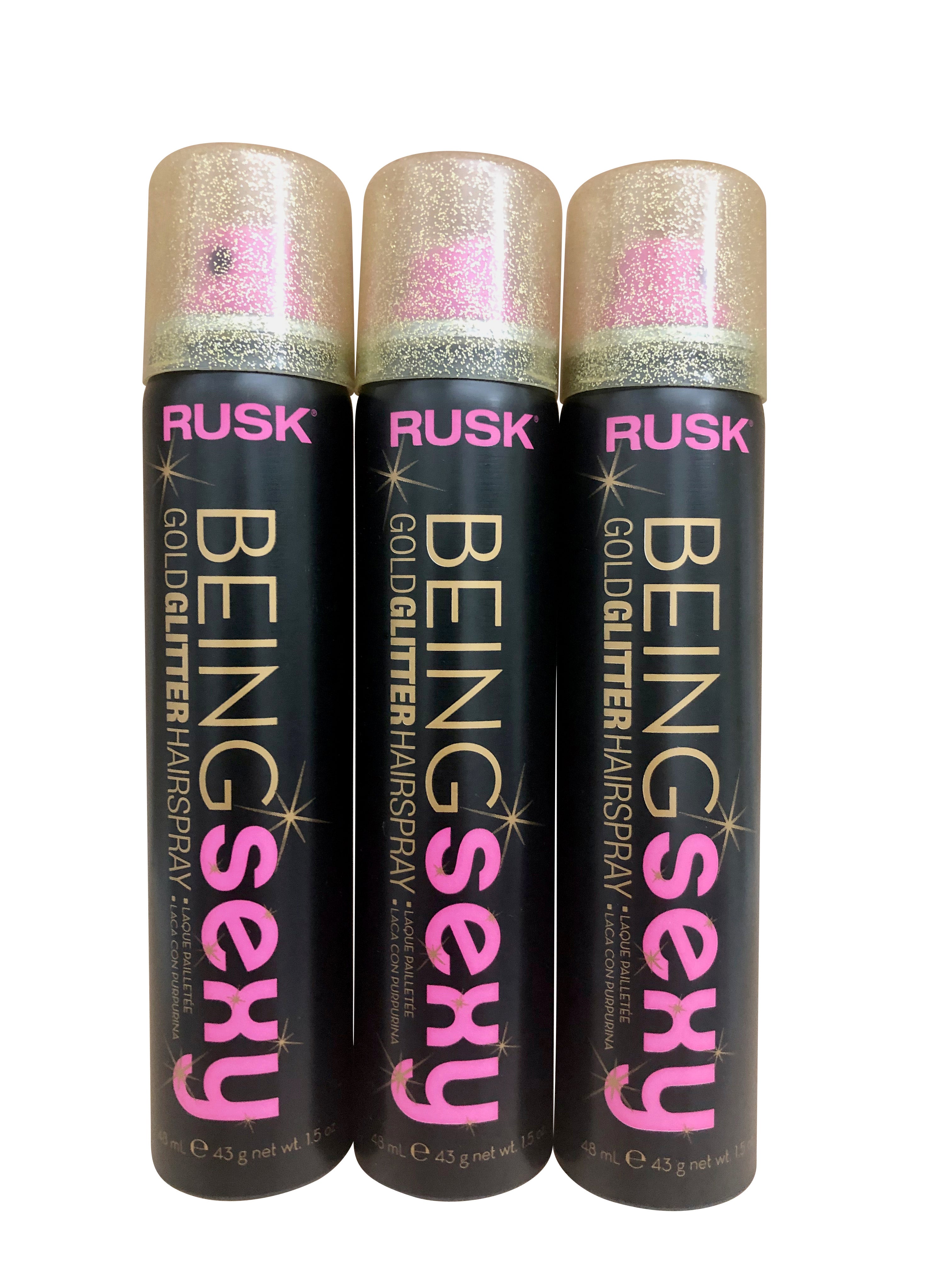 Rusk Being Sexy Silver Glitter Hairspray 1.5 OZ set of 3