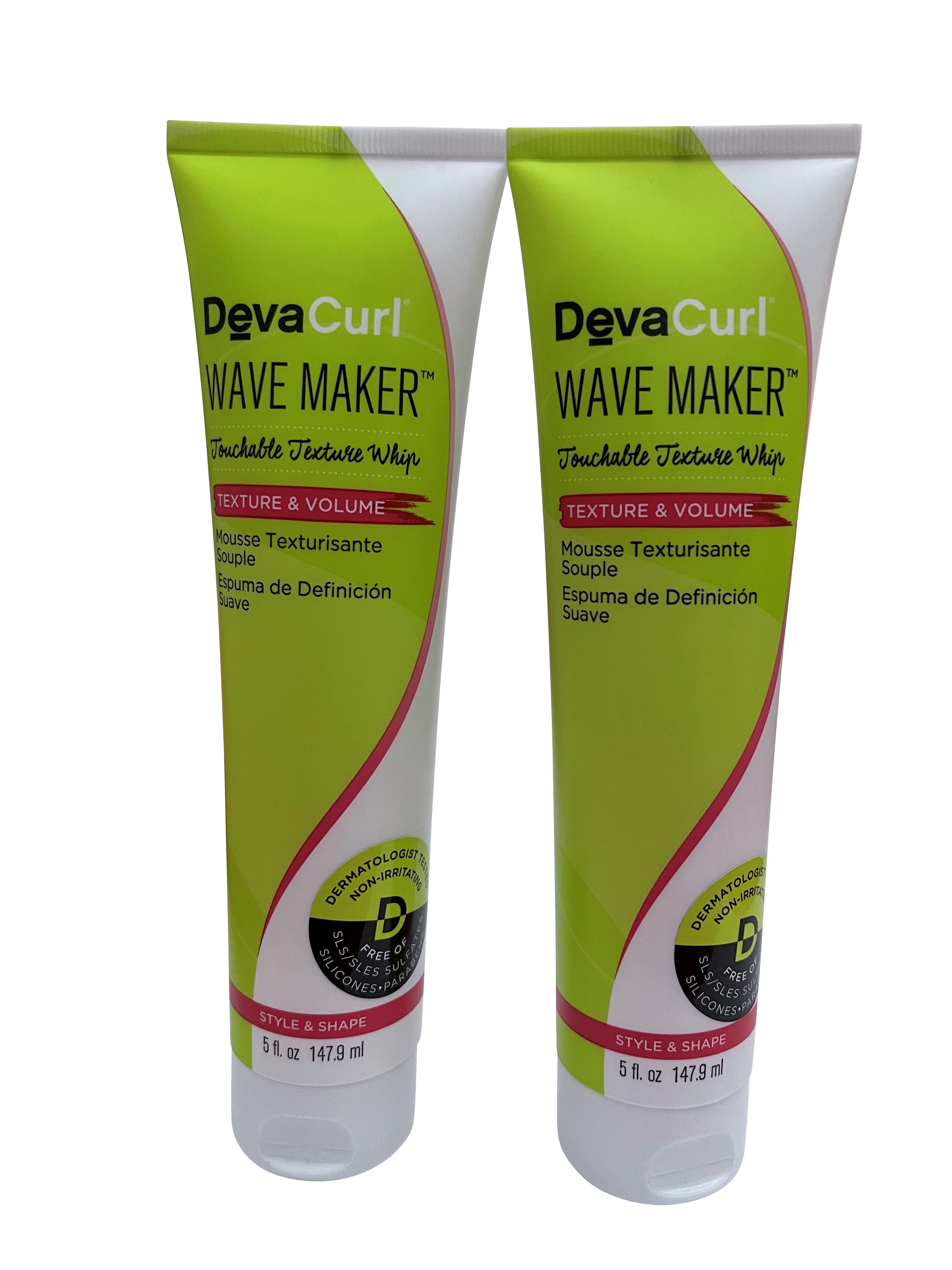 DevaCurl Wave Maker Touchable Texture Whip 5 OZ Set of 2