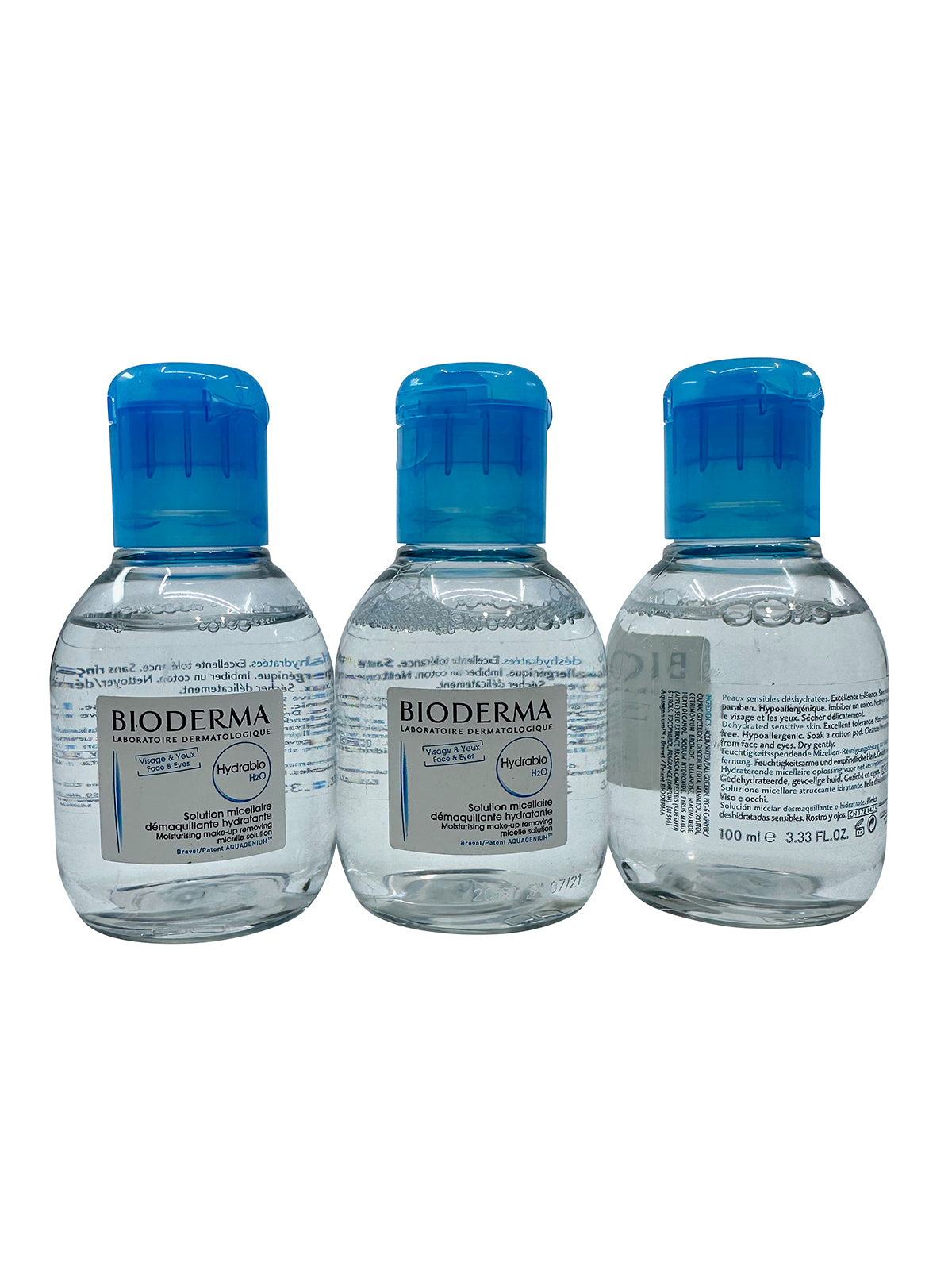 Bioderma Hydrabio H2O Moisturizing Micellar Water 3.33 OZ PACK OF 3